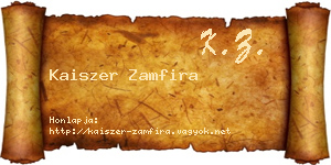 Kaiszer Zamfira névjegykártya